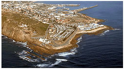 Ariel view of The Point Hotel and Mossel Bay